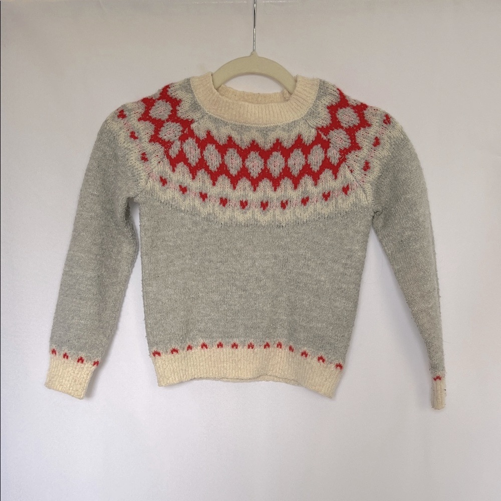 Cat & Jack Gray and Red Knit Sweater